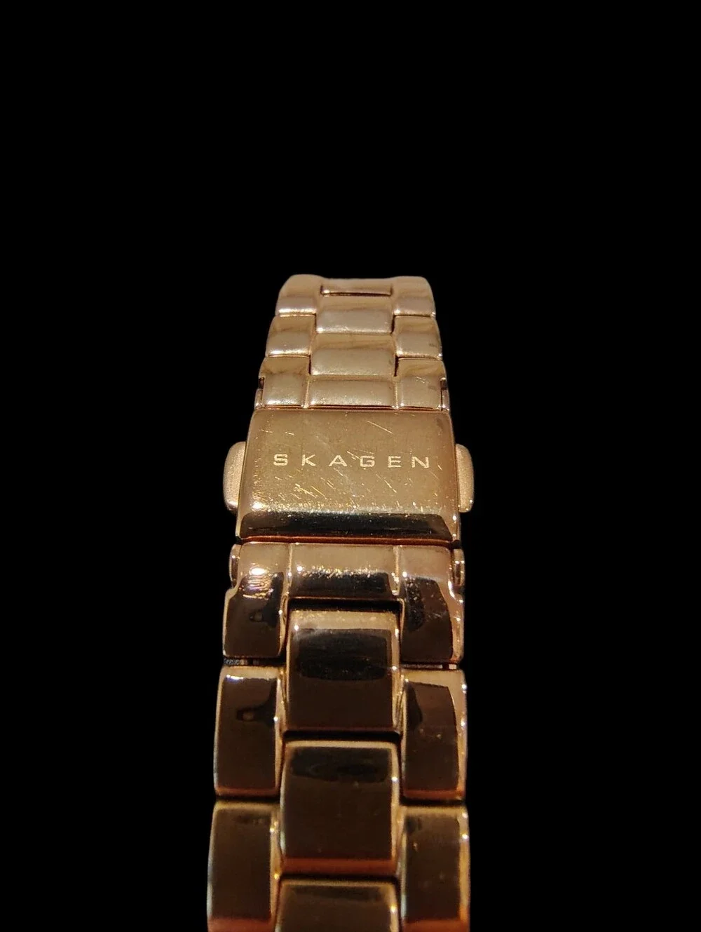 Skagen Denmark Women's Rose Gold-Tone Watch with Crystal Accents